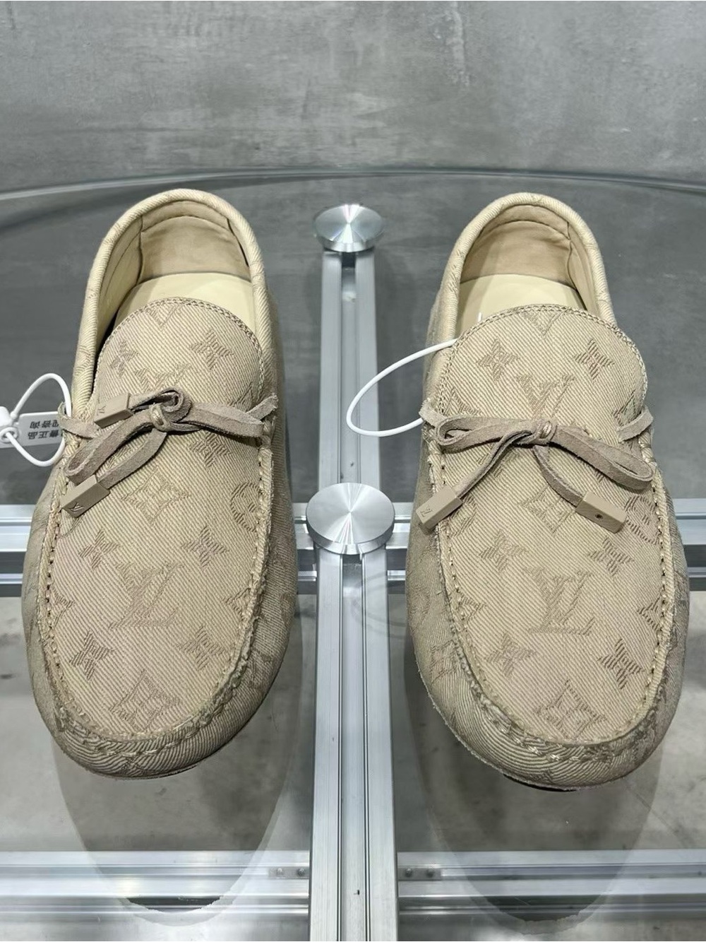 Louis Vuitton Tan Monogram Canvas Driving Loafers - Men